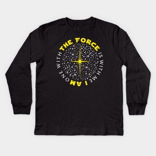 The Force is with me (yellow) Kids Long Sleeve T-Shirt